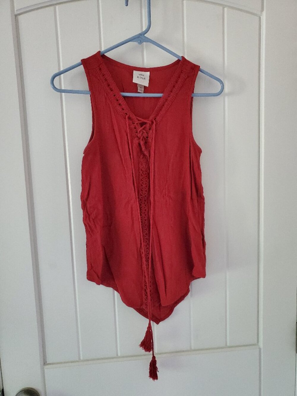 XS Knox Rose Boho Brick Red Tank Top